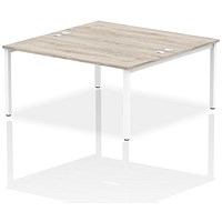 Impulse Bench B2B 2 Person 1600 White Frame Office Bench Desk Grey Oak