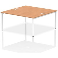 Impulse Bench B2B 2 Person 1600 White Frame Office Bench Desk Oak