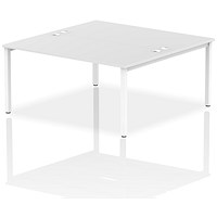 Impulse 2 Person Bench Desk, Back to Back, 2 x 1600mm (800mm Deep), White Frame, White
