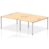 Impulse Bench B2B 4 Person 1200 Silver Frame Office Bench Desk Maple
