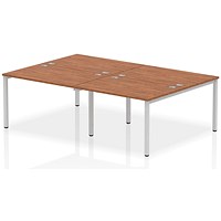 Impulse Bench B2B 4 Person 1200 Silver Frame Office Bench Desk Walnut Impulse Bench B2B 4 Person 1200 Silver Frame Office Bench Desk Walnut