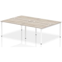 Impulse Bench B2B 4 Person 1200 White Frame Office Bench Desk Grey Oak