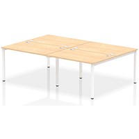Impulse Bench B2B 4 Person 1200 White Frame Office Bench Desk Maple