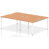 Impulse Bench B2B 4 Person 1200 White Frame Office Bench Desk Oak