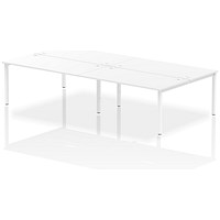 Impulse 4 Person Bench Desk, Back to Back, 4 x 1600mm (800mm Deep), White Frame, White