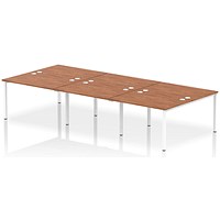 Impulse Bench B2B 6 Person 1200 White Frame Office Bench Desk Walnut