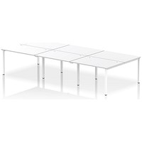 Impulse Bench B2B 6 Person 1200 White Frame Office Bench Desk White