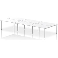 Impulse Bench B2B 6 Person 1400 Silver Frame Office Bench Desk White Impulse Bench B2B 6 Person 1400 Silver Frame Office Bench Desk White