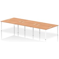 Impulse Bench B2B 6 Person 1400 White Frame Office Bench Desk Oak