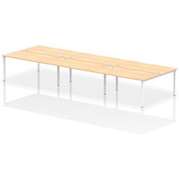 Impulse Bench B2B 6 Person 1600 White Frame Office Bench Desk Maple
