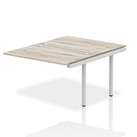 Impulse Bench B2B Ext Kit 1200 Silver Frame Office Bench Desk Grey Oak