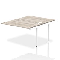 Impulse Bench B2B Ext Kit 1200 White Frame Office Bench Desk Grey Oak