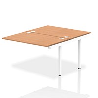 Impulse 2 Person Bench Desk Extension, Back to Back, 2 x 1200mm (800mm Deep), White Frame, Oak