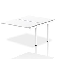 Impulse 2 Person Bench Desk Extension, Back to Back, 2 x 1200mm (800mm Deep), White Frame, White