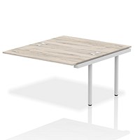 Impulse Bench B2B Ext Kit 1400 Silver Frame Office Bench Desk Grey Oak