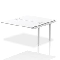 Impulse Bench B2B Ext Kit 1400 Silver Frame Office Bench Desk White