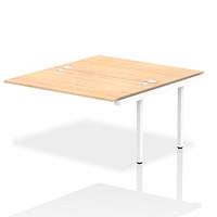 Impulse 2 Person Bench Desk Extension, Back to Back, 2 x 1400mm (800mm Deep), White Frame, Maple