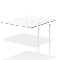 Impulse 2 Person Bench Desk Extension, Back to Back, 2 x 1400mm (800mm Deep), White Frame, White