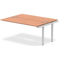 Impulse Bench B2B Ext Kit 1600 Silver Frame Office Bench Desk Beech