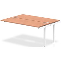 Impulse Bench B2B Ext Kit 1600 White Frame Office Bench Desk Beech