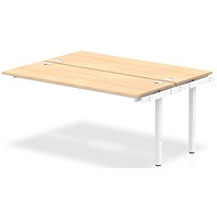 Impulse 2 Person Bench Desk Extension, Back to Back, 2 x 1600mm (800mm Deep), White Frame, Maple