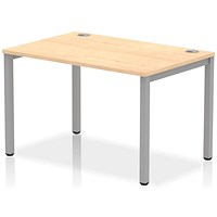 Impulse Bench Single Row 1200 Silver Frame Office Bench Desk Maple