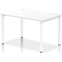 Impulse 1 Person Bench Desk, 1200mm (800mm Deep), White Frame, White