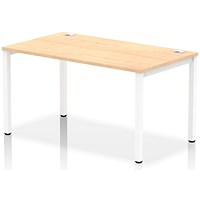 Impulse Bench Single Row 1400 White Frame Office Bench Desk Maple