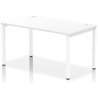 Impulse Bench Single Row 1400 White Frame Office Bench Desk White