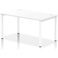 Impulse 1 Person Bench Desk, 1400mm (800mm Deep), White Frame, White