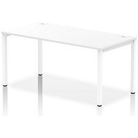 Impulse Bench Single Row 1600 White Frame Office Bench Desk White
