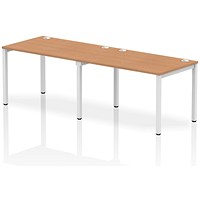 Impulse Bench Single Row 2 Person 1200 White Frame Office Bench Desk Oak