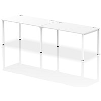 Impulse Bench Single Row 2 Person 1400 White Frame Office Bench Desk White