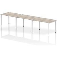 Impulse Bench Single Row 3 Person 1200 White Frame Office Bench Desk Grey Oak