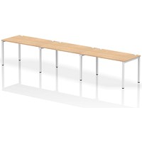 Impulse Bench Single Row 3 Person 1400 White Frame Office Bench Desk Maple