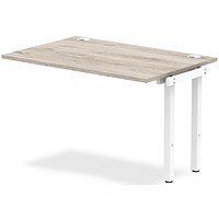 Impulse Bench Single Row Ext Kit 1200 White Frame Office Bench Desk Grey Oak
