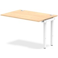 Impulse 1 Person Bench Desk Extension, 1200mm (800mm Deep), White Frame, Maple