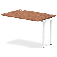 Impulse Bench Single Row Ext Kit 1200 White Frame Office Bench Desk Walnut