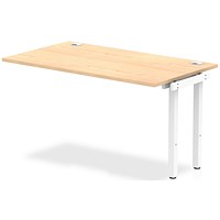 Impulse 1 Person Bench Desk Extension, 1400mm (800mm Deep), White Frame, Maple