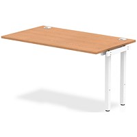 Impulse Bench Single Row Ext Kit 1400 White Frame Office Bench Desk Oak