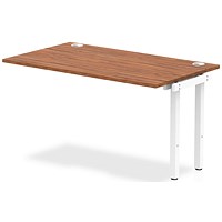 Impulse Bench Single Row Ext Kit 1400 White Frame Office Bench Desk Walnut