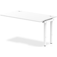 Impulse 1 Person Bench Desk Extension, 1400mm (800mm Deep), White Frame, White