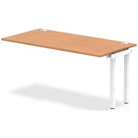 Impulse Bench Single Row Ext Kit 1600 White Frame Office Bench Desk Oak