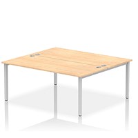Impulse Bench B2B 2 Person 1800 Silver Frame Office Bench Desk Maple