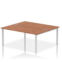 Impulse Bench B2B 2 Person 1800 Silver Frame Office Bench Desk Walnut