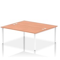Impulse Bench B2B 2 Person 1800 White Frame Office Bench Desk Beech