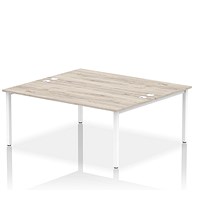 Impulse Bench B2B 2 Person 1800 White Frame Office Bench Desk Grey Oak