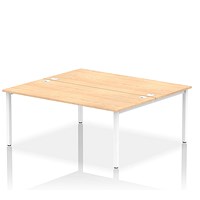 Impulse Bench B2B 2 Person 1800 White Frame Office Bench Desk Maple