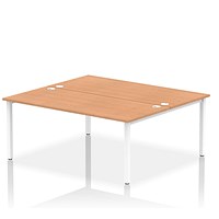 Impulse Bench B2B 2 Person 1800 White Frame Office Bench Desk Oak