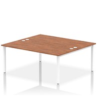 Impulse Bench B2B 2 Person 1800 White Frame Office Bench Desk Walnut